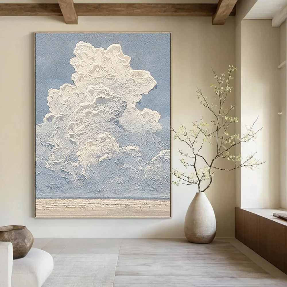 Sky_Blue_White_Textured_Abstract_Wall_Art_O29X3 wall art